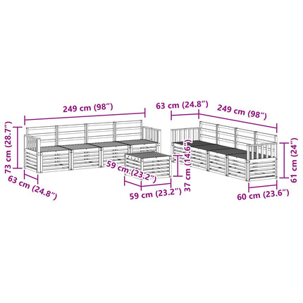 Utomhussoffset 9 st Naturlig