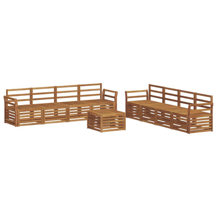 Soffgrupper 9 pcs Naturfärg Massivt Akaciaträ