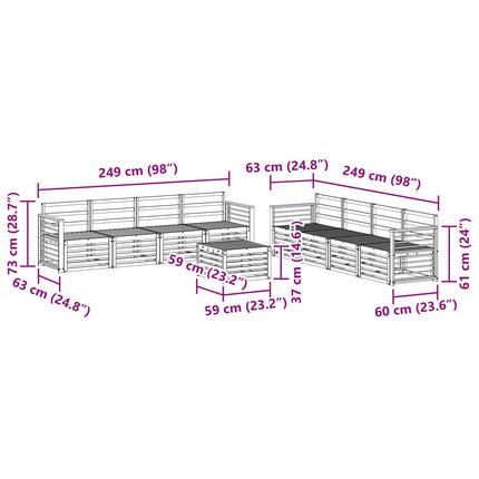 Utomhussoffset 9 st Naturlig