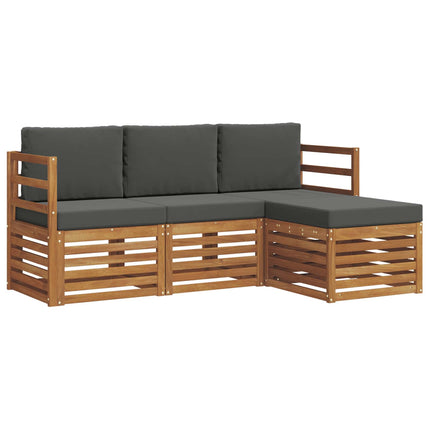 Utomhussoffset med kudde 4 pcs Naturlig och Antracit