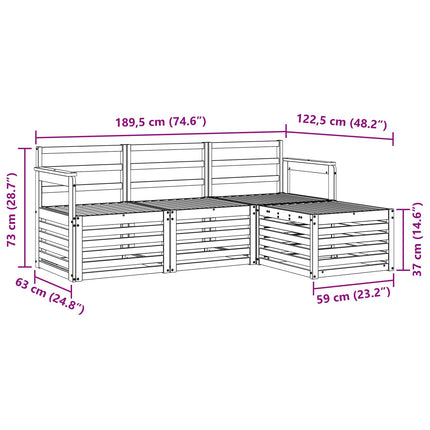 Utomhussoffset 4 pcs Naturfärg