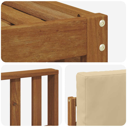 Utomhussoffset med kudde 4 pcs Naturlig och Beige