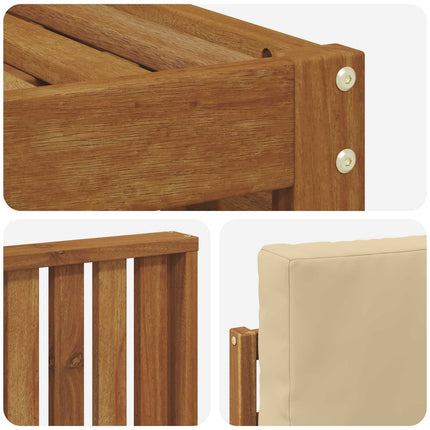 Utomhussoffset med kudde 4 pcs Naturlig och Beige