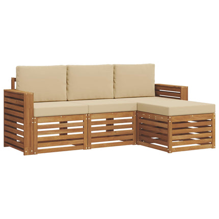 Utomhussoffset 4 st Naturlig och Beige