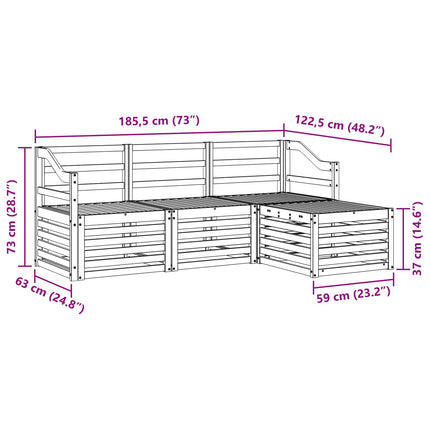 Utomhussoffset 4 pcs Naturfärg
