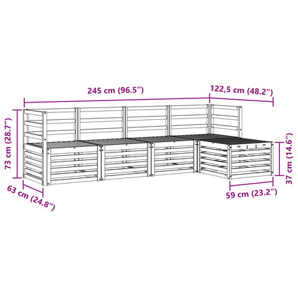 Utomhussoffset 5 st Naturfärg