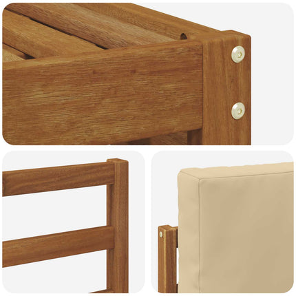 Utomhussoffset med kudde 5 pcs Naturlig och Beige