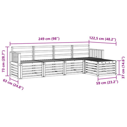 Utomhussoffset 5 pcs Naturfärg