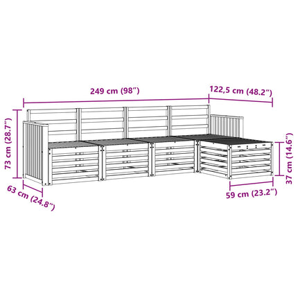 Utomhussoffset 5 st Naturfärg