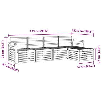 Utomhussoffset 5 pcs Naturfärg