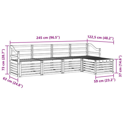 Utomhussoffset 5 st Naturfärg