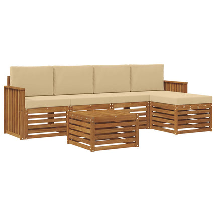 Utomhussoffset 6 st Naturlig och Beige