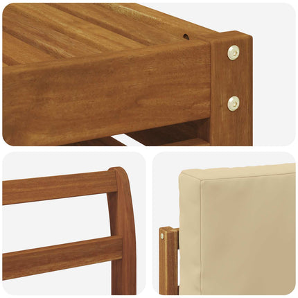 Utomhussoffset med kudde 6 pcs Naturlig och Beige