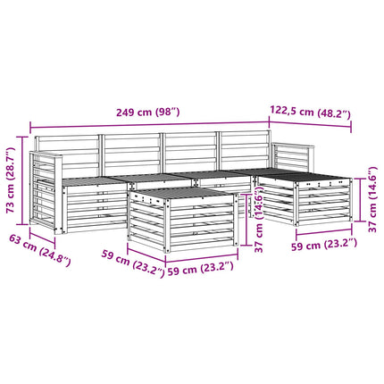 Soffgrupper 6 pcs Naturfärg Massivt Akaciaträ