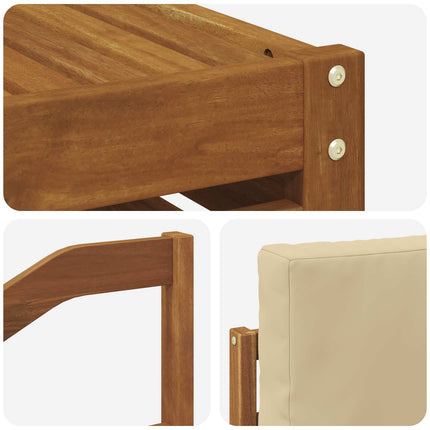 Utomhussoffset med kudde 6 pcs Naturlig och Beige