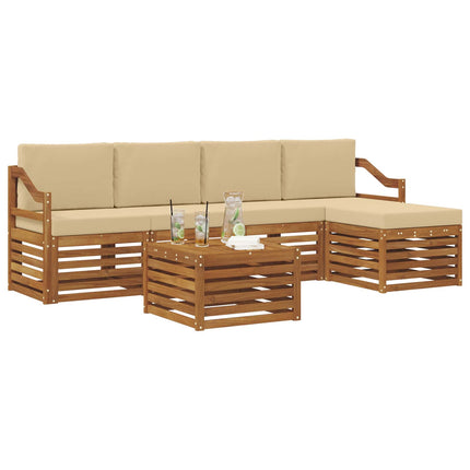 Utomhussoffset 6 st Naturlig och Beige