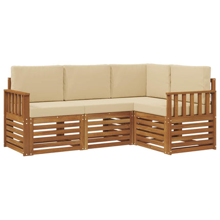 Utomhussoffset 4 st Naturlig och Beige Polyester