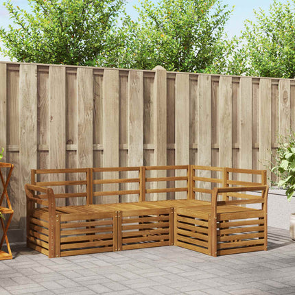 Soffgrupper 4 pcs Naturfärg Massivt Akaciaträ