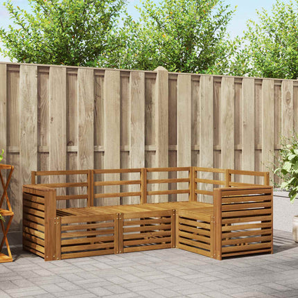 Soffgrupper 4 pcs Naturfärg Massivt Akaciaträ