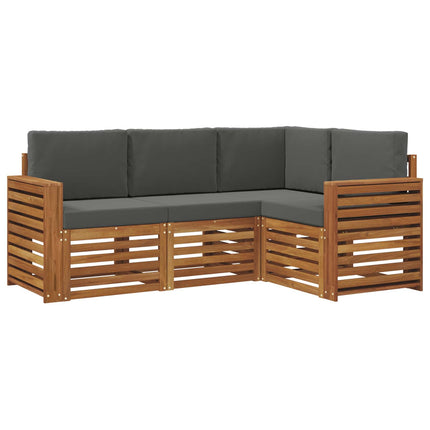 Utomhussoffset 4 st Naturlig och Antracit Polyester