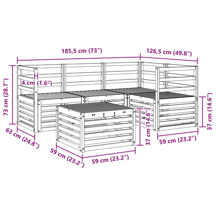 Utomhussoffset 5 pcs Naturfärg