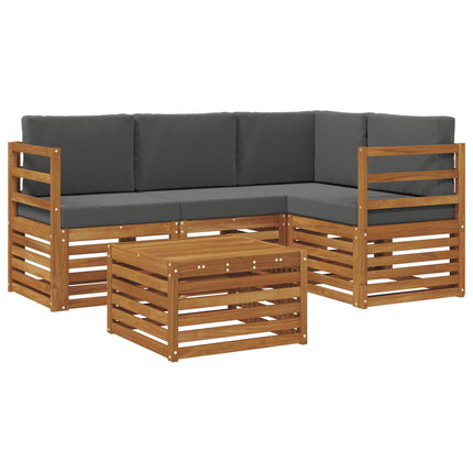 Utomhussoffset med kudde 5 pcs Naturlig och Antracit