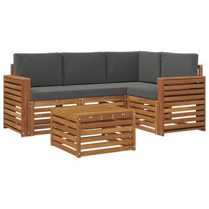Utomhussoffset med kudde 5 pcs Naturlig och Antracit