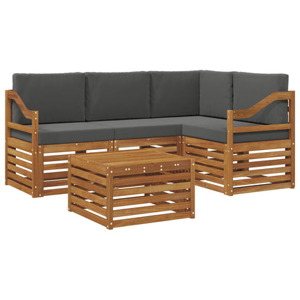 Utomhussoffset 5 st Naturlig och Antracit Polyester