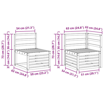 Sektionsoffgrupp 5 pcs Naturfärg Massivt Akaciaträ