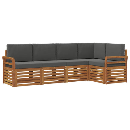 Utomhussoffset 5 st Naturlig och Antracit Polyester