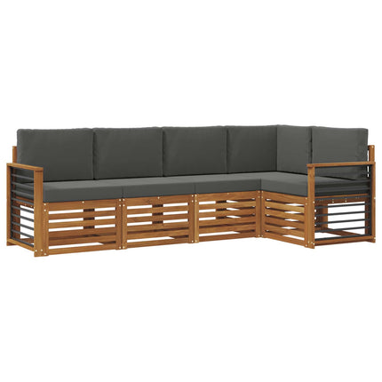 Utomhussoffset 5 st Naturlig och Antracit Polyester