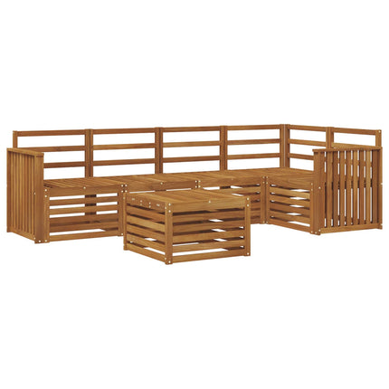 Sektionsoffgrupp 6 pcs Naturfärg Massivt Akaciaträ