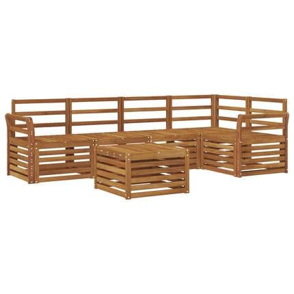 Sektionsoffgrupp 6 pcs Naturfärg Massivt Akaciaträ
