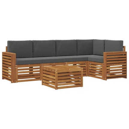 Utomhussoffset 6 st Naturlig och Antracit Polyester