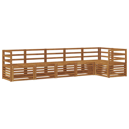 Sektionsoffgrupp 6 pcs Naturfärg Massivt Akaciaträ
