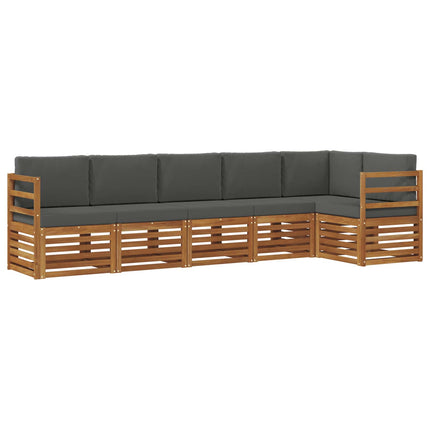 Utomhussoffset 6 st Naturlig och Antracit Polyester