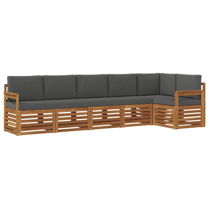 Utomhussoffset 6 st Naturlig och Antracit Polyester