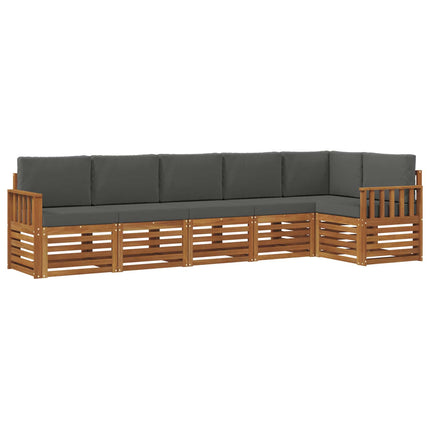 Utomhussoffset 6 st Naturlig och Antracit Polyester