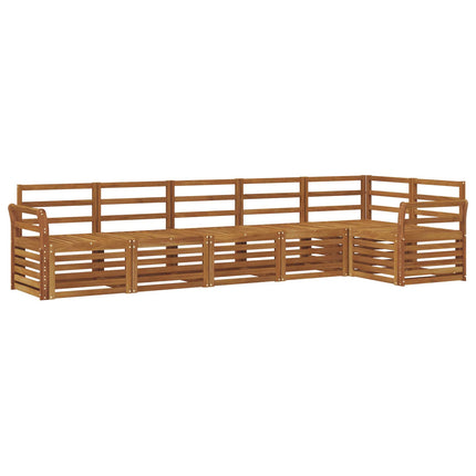 Sektionsoffgrupp 6 pcs Naturfärg Massivt Akaciaträ