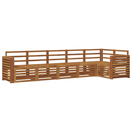 Sektionsoffgrupp 6 pcs Naturfärg Massivt Akaciaträ