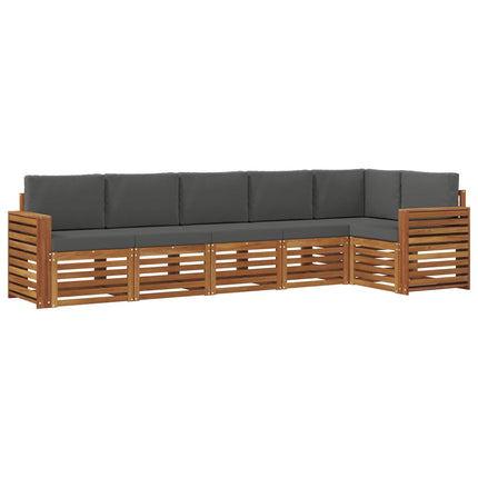 Utomhussoffset 6 st Naturlig och Antracit Polyester
