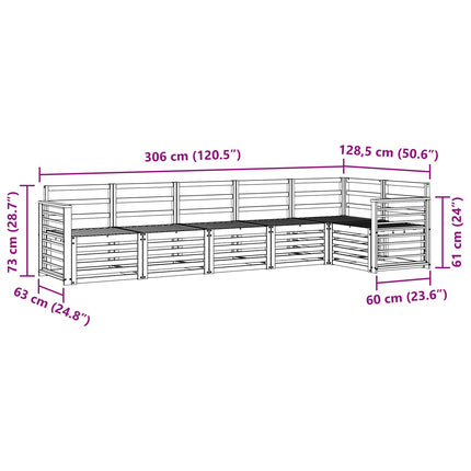Soffgrupper 6 pcs Naturfärg Massivt Akaciaträ