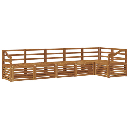 Sektionsoffgrupp 6 pcs Naturfärg Massivt Akaciaträ