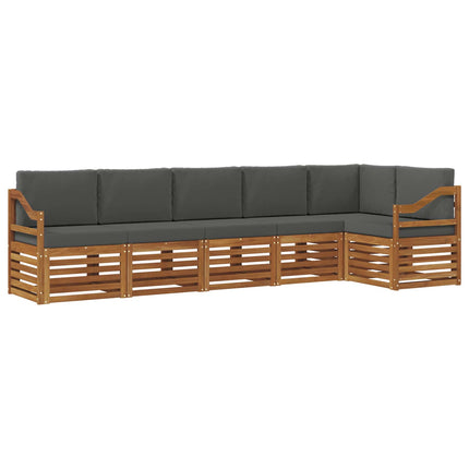 Utomhussoffset 6 st Naturlig och Antracit Polyester