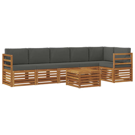 Utomhussoffset 7 st Naturlig och Antracit Polyester