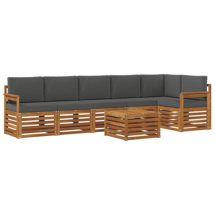 Utomhussoffset 7 st Naturlig och Antracit Polyester