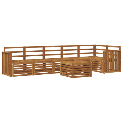 Sektionsoffgrupp 7 pcs Naturfärg Massivt Akaciaträ