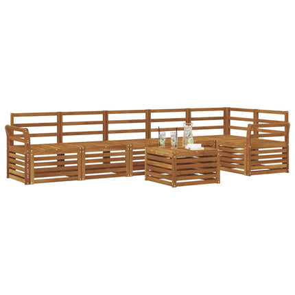 Sektionsoffgrupp 7 pcs Naturfärg Massivt Akaciaträ