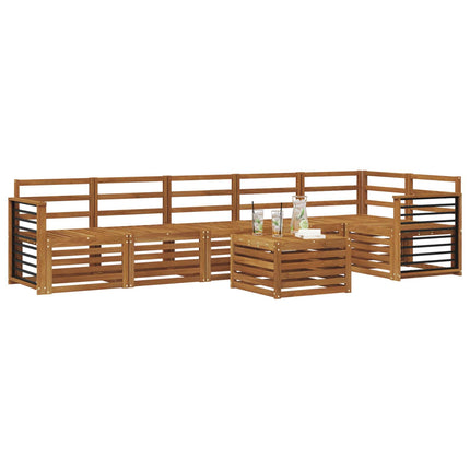 Sektionsoffgrupp 7 pcs Naturfärg Massivt Akaciaträ