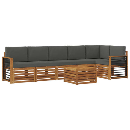 Utomhussoffset 7 st Naturlig och Antracit Polyester